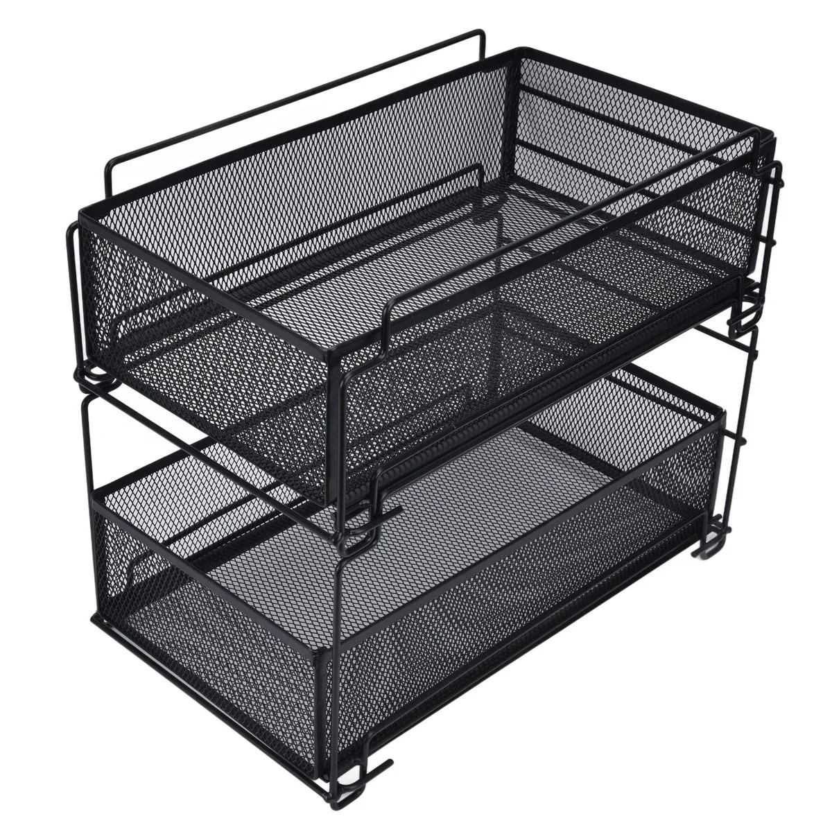 Under Sink Sliding Drawer Basket Multilayer Kitchen Shelf