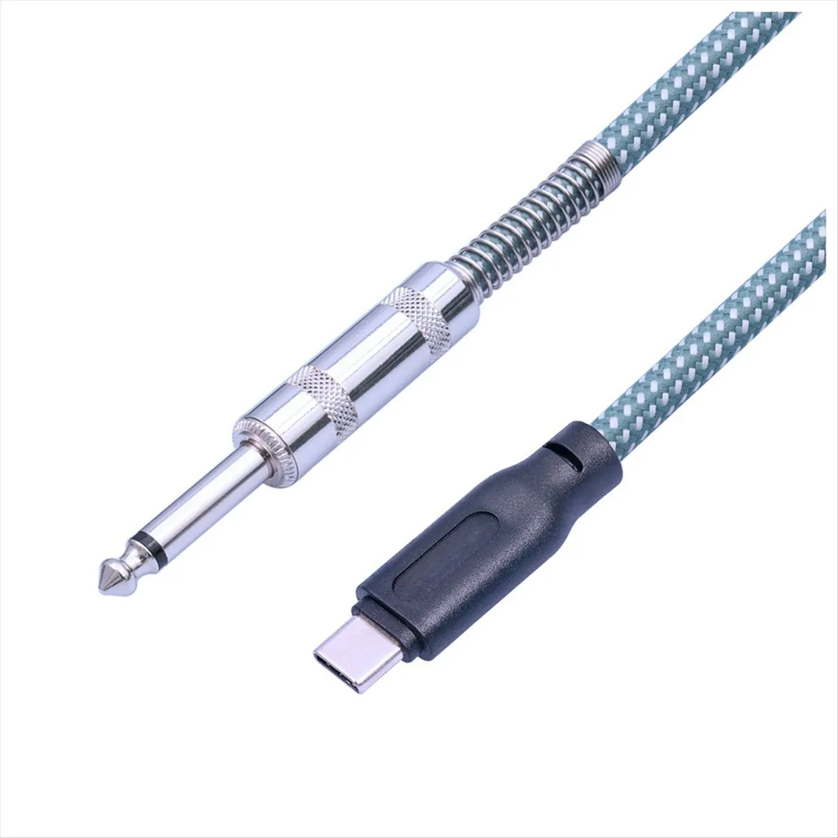 6.35mm to USB Type-C Male Guitar Audio Cable 1/4In USB-C, 2 Meter