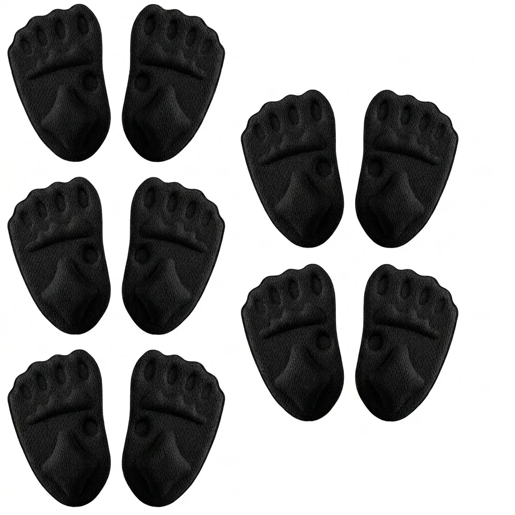 Sumvov 5 Pairs Metatarsal Pads, Non-Slip Ball of Foot Cushions for Women - Black
