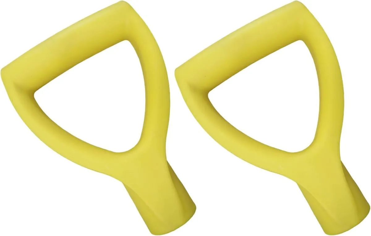 2 Pcs Universal D-Grip Shovel Handle Replacement - Plastic Yellow Easy