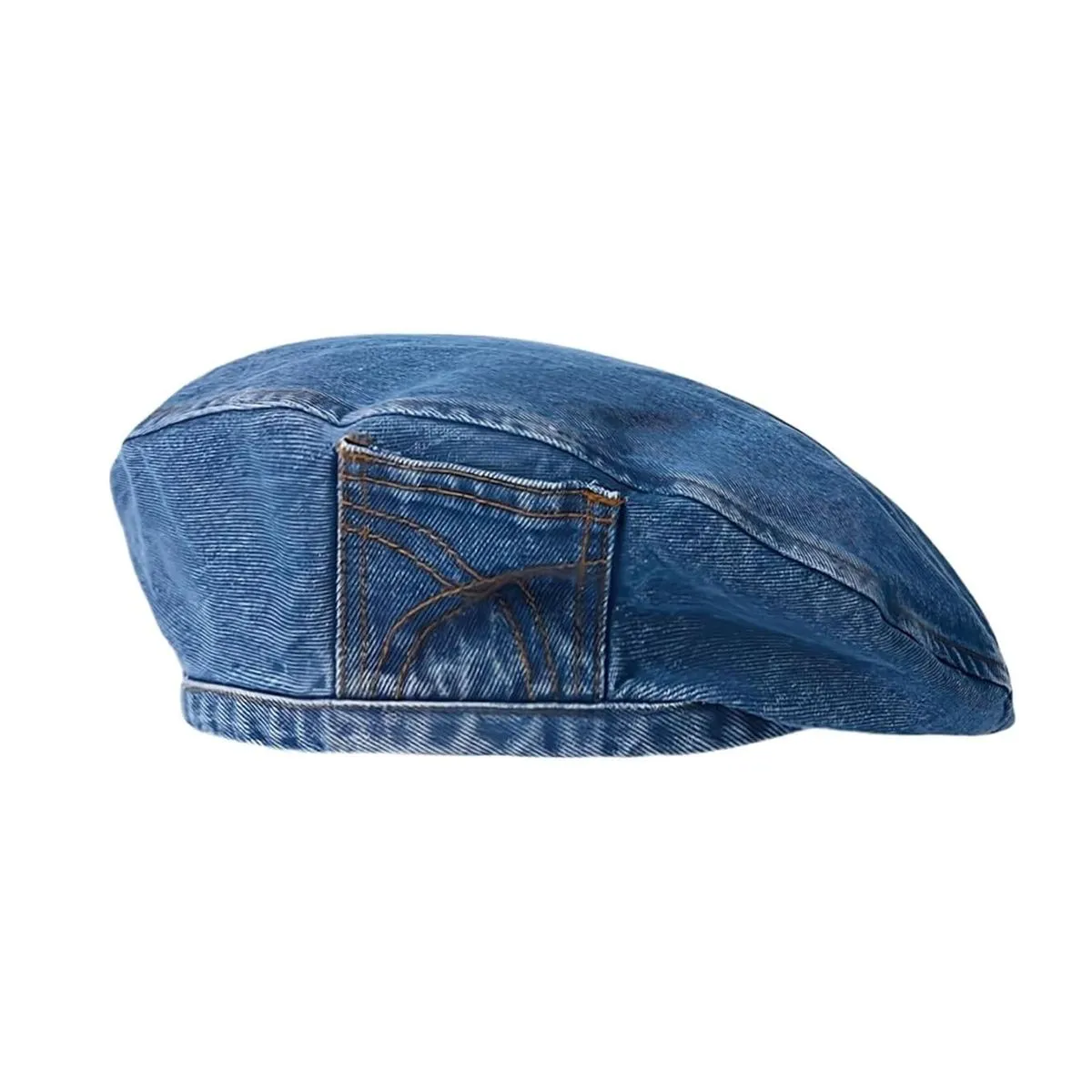 Y2k Hats Kpop Outfits For Women Painters Hat Denim Beret Cap Hip-Hop - Dark blue