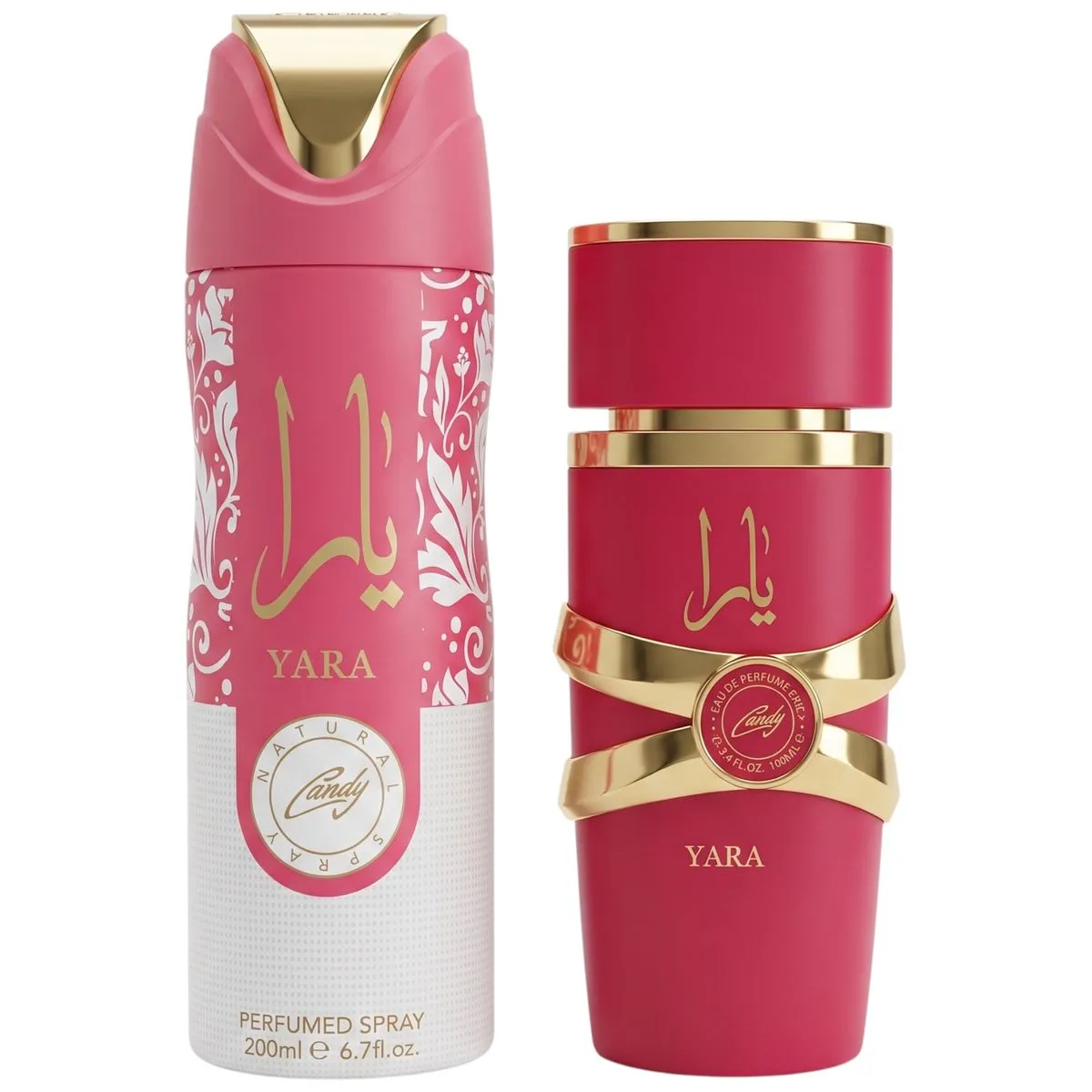 2 Pack Gift Hot Pink Yara Eau De Parfum For Her 100ml & Perfume Spray 200ml