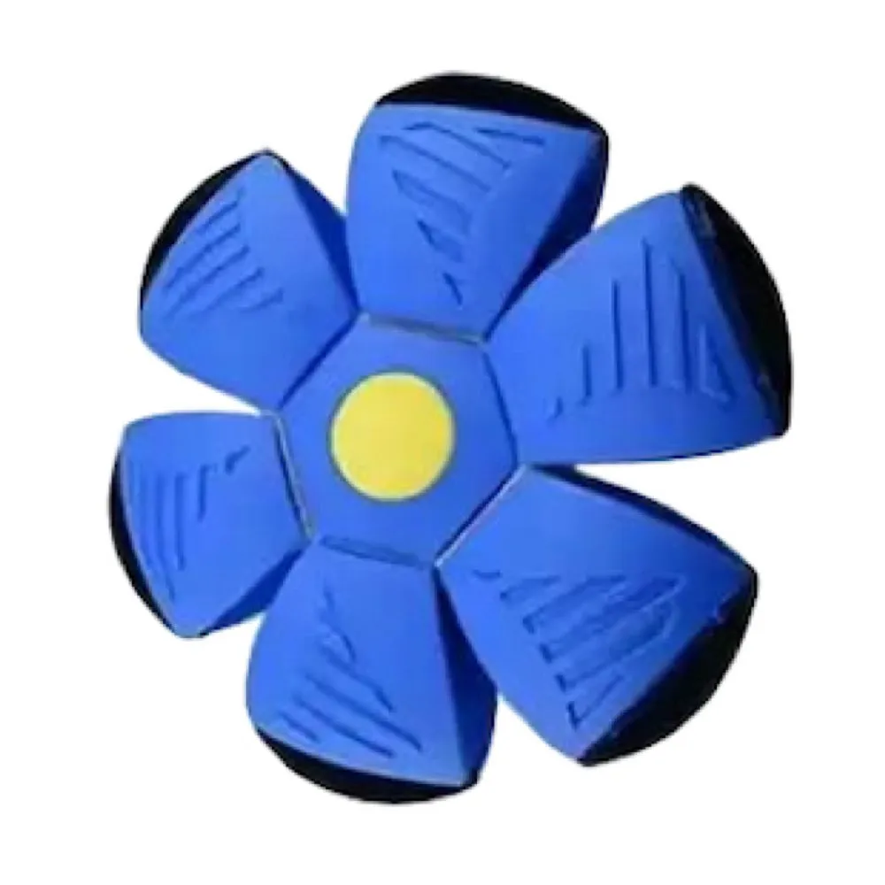 Pet Kids Toy Outdoor Elastic Flying Saucer Deformation Ball -23cm - Blue