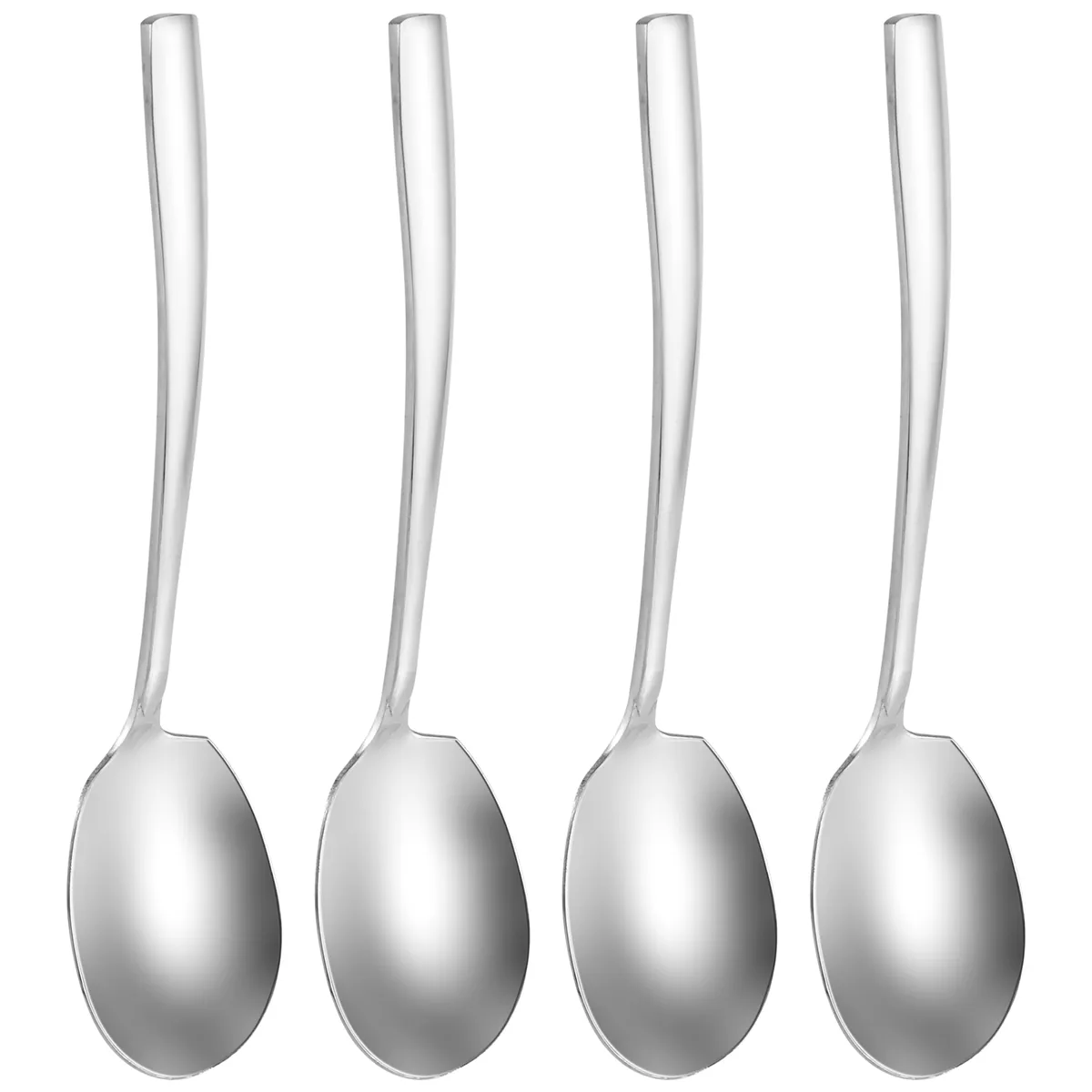 Large Serving Spoon, Set of 4 Stainless Steel, Mirror Finish for Buffet