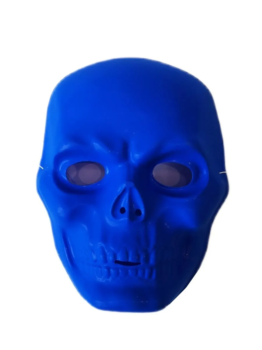 Halloween Dress Up Masks Lumo Skulls - 6 Pack - Blue