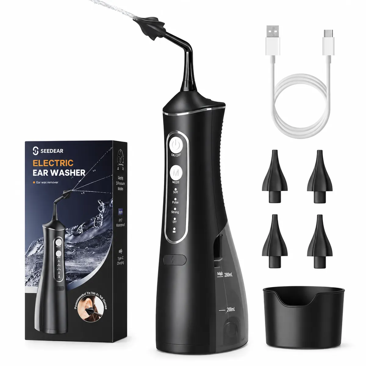 Electric Ear Wax Removal Kit with 300ml Water Tank