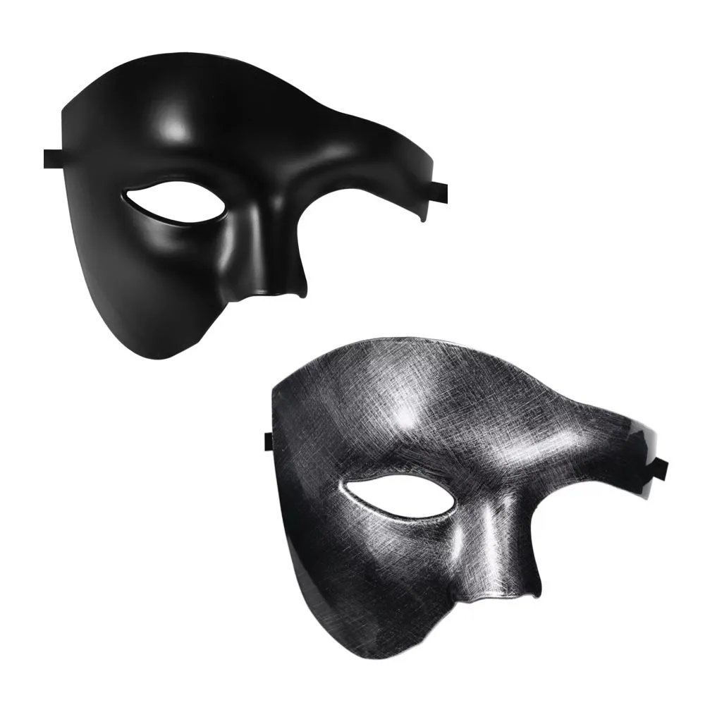 Toy Cosplay Vintage Mens Phantom Half Face Mask Masquerade Party (28cm) 2pc