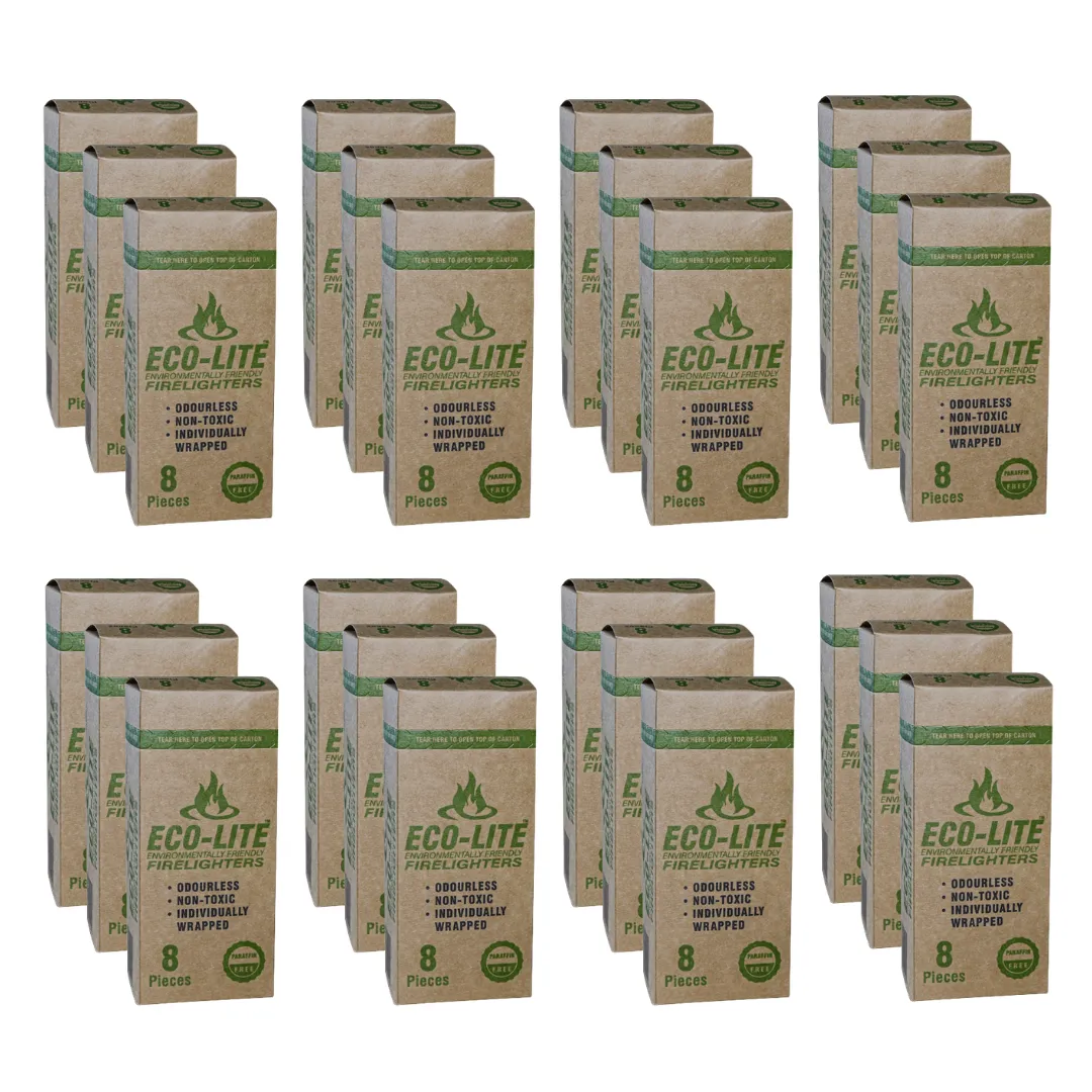 Eco-lite Firelighters 8pc - 24 Pack - Eco-Friendly Fire Starters