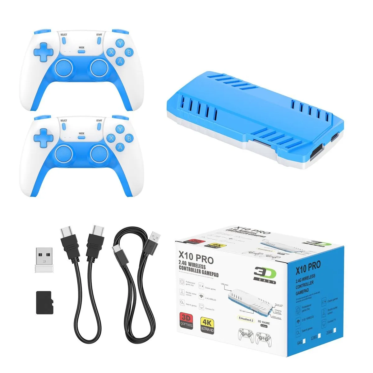 4K Retro Game Console 128GB Controllers Plug and Play TV Gaming Stick