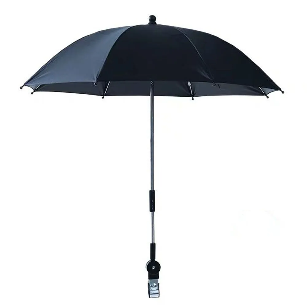 Baby Stroller Parasol Baby Pram Umbrella 360 Rotatable Parasol with Clamp - Black