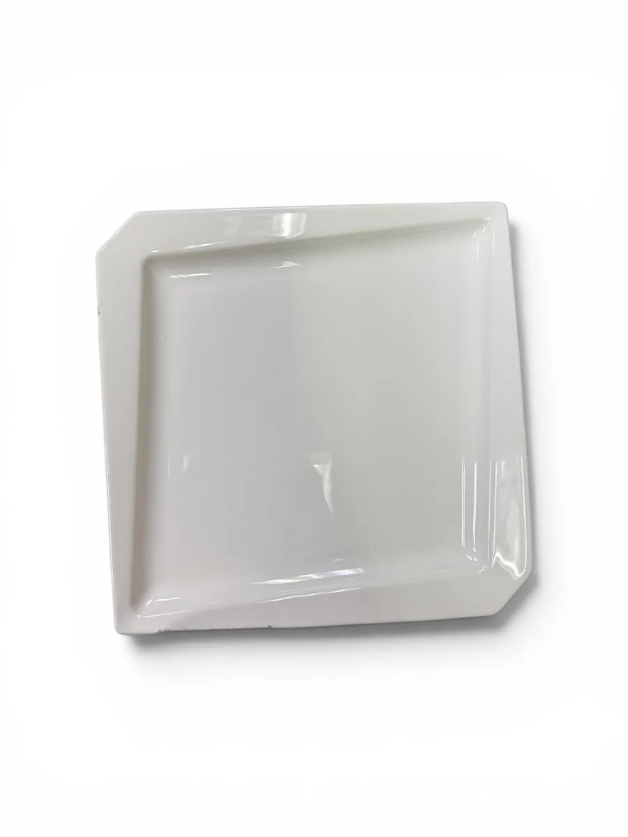 BM019-1-White Motion Shape Side Plate 26.5cm - Set of 5