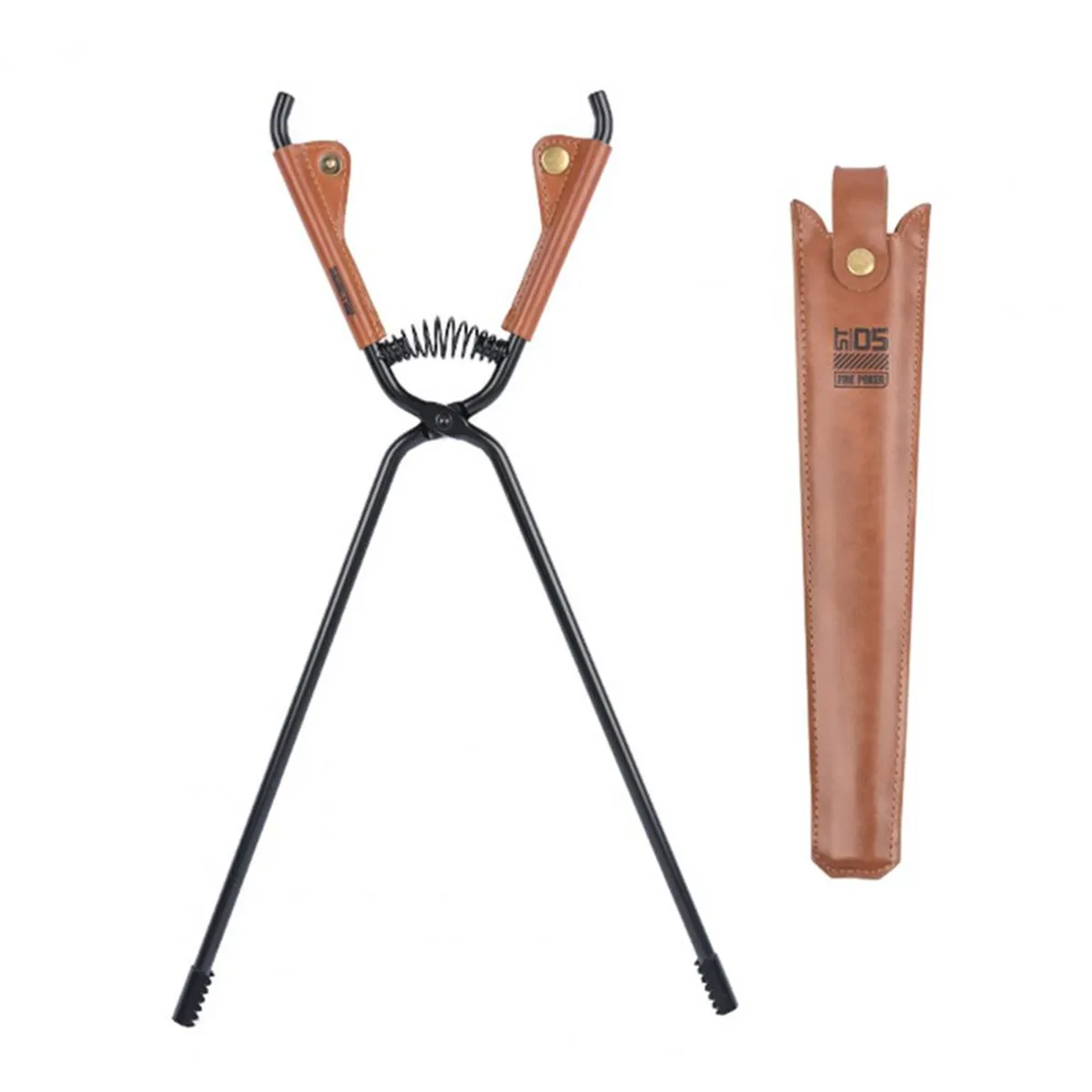 Outdoor Fireplace Tong With Faux Leather Handle
