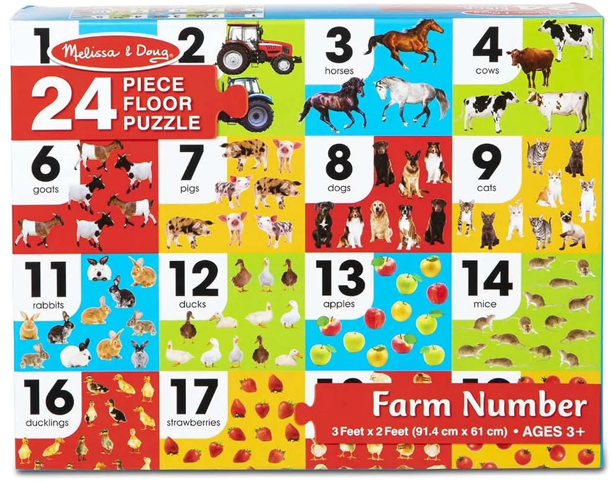 Melissa & Doug Farm Number Floor Puzzle (24 Piece)