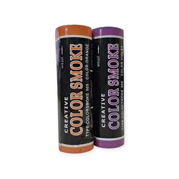 Pack of Two Smoke Colour Grenades for Photoshoots, Parties and Celebrations - Purple And Orange