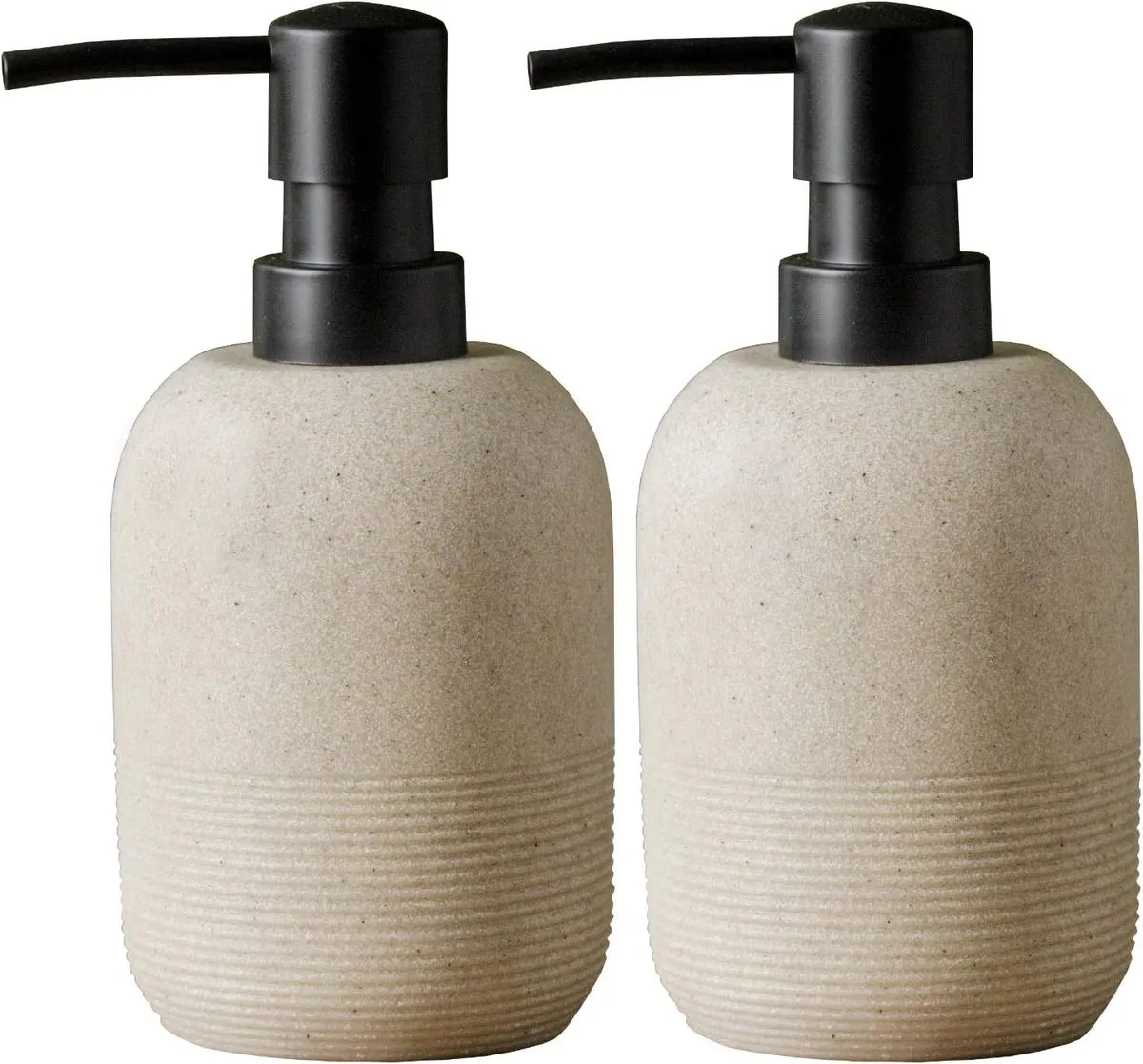 Soap Dispenser, Resin Hand Soap Dispenser Set, Beige, 2 Pack, 300ml