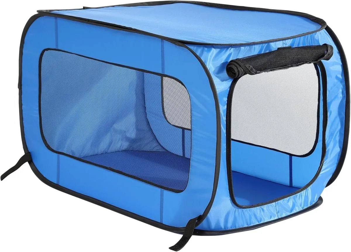Portable Pop-Up Travel Pet Kennel & Dog Crate - Blue - 36-Inch