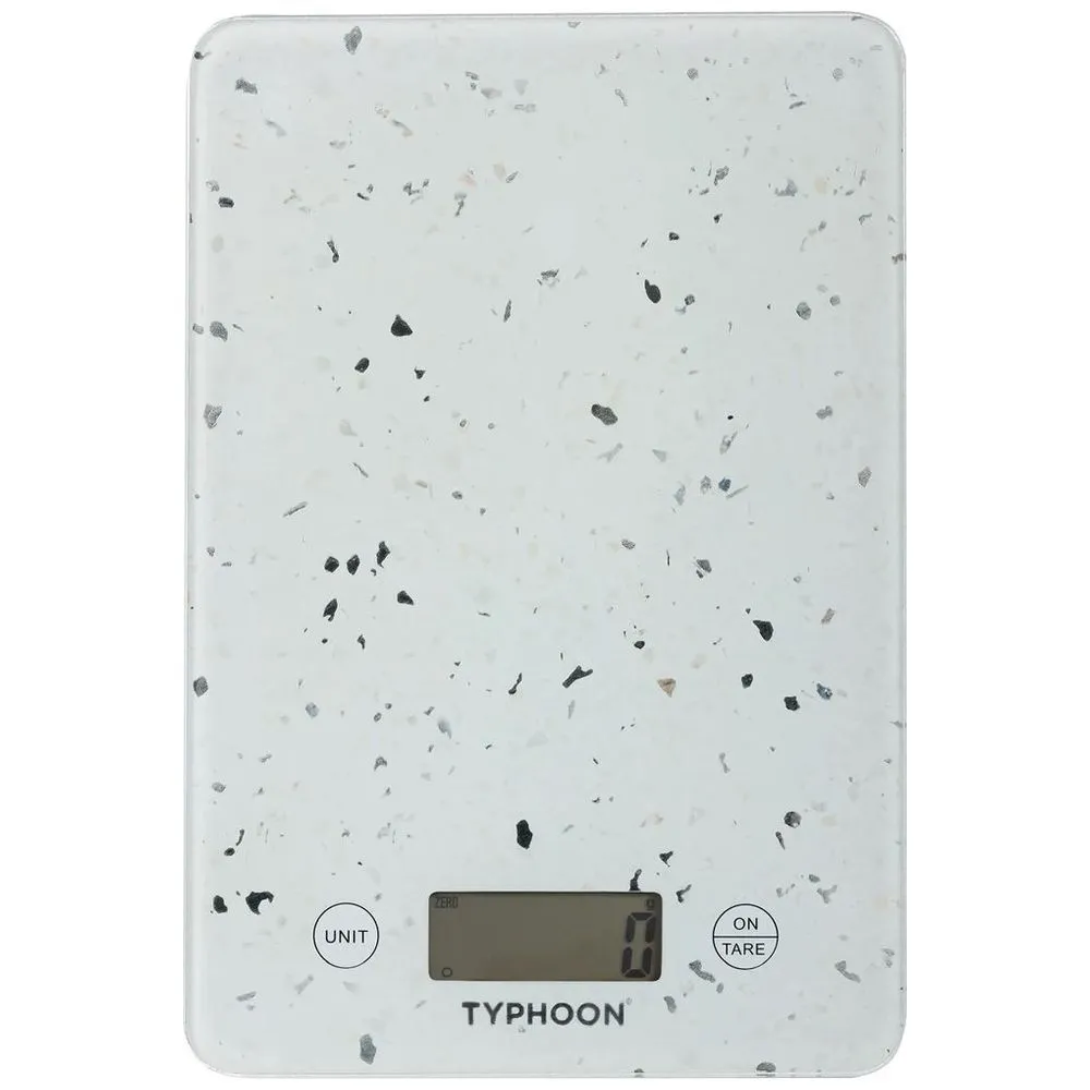 Typhoon Elements Quartz Effect Digital Kitchen Scale White 5kg