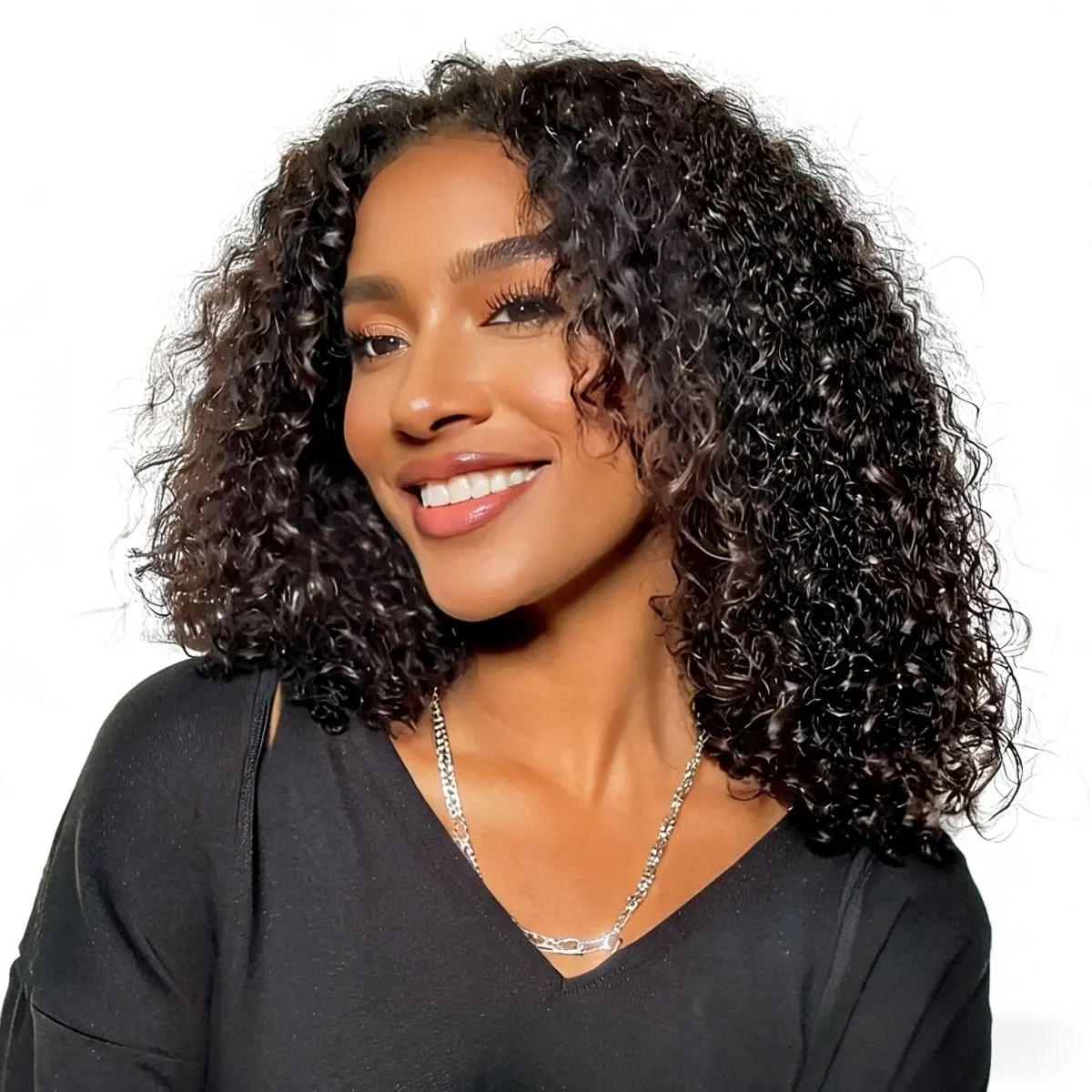 14 Inch Water Wave Glueless Wig Brazilian Curly Wig 13x4 Full Front Wig