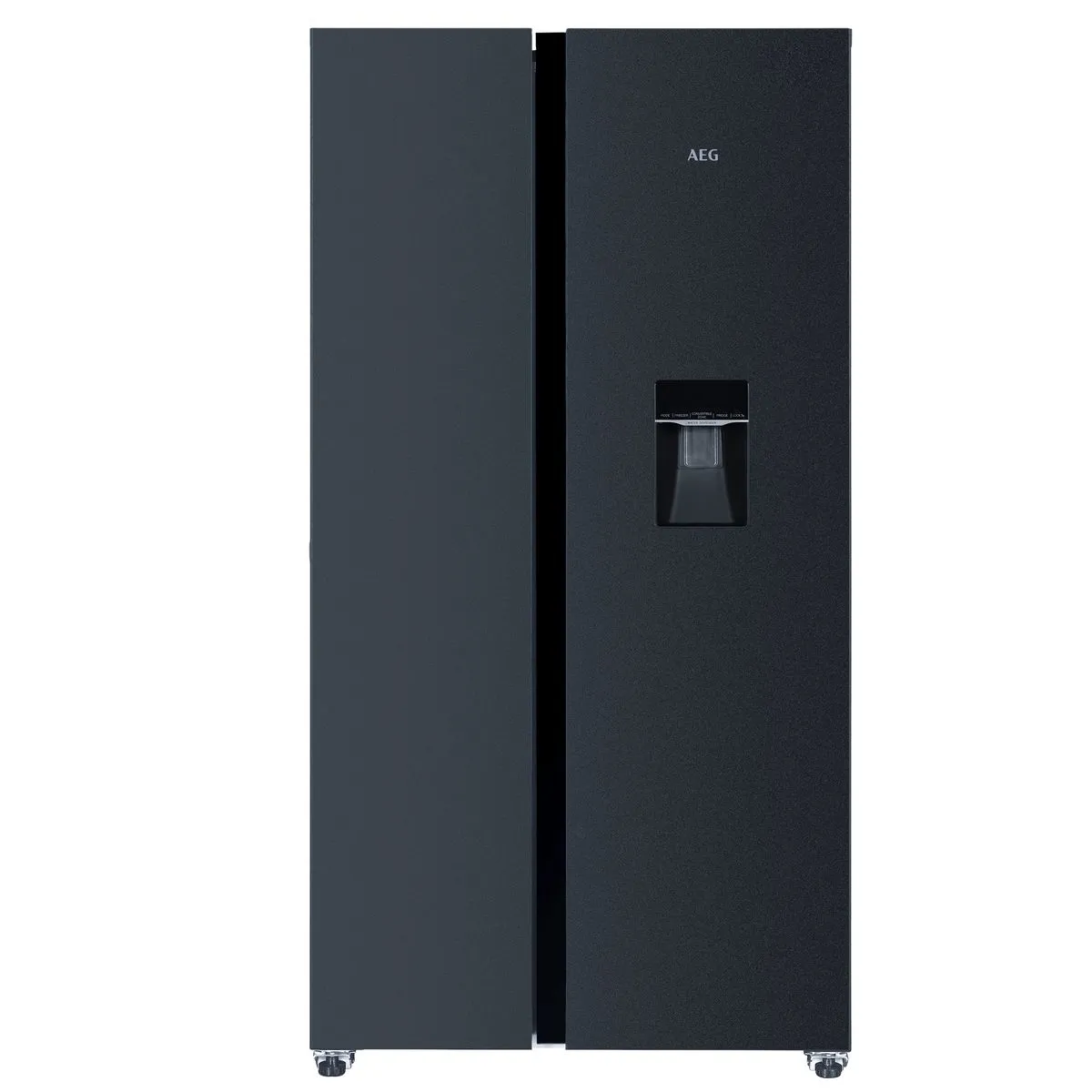 AEG 578L Side-by-Side Fridge with Water Dispenser - Black Steel