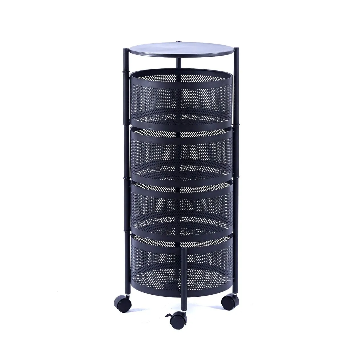 Mobile Storage Rack with Wheels - Black
