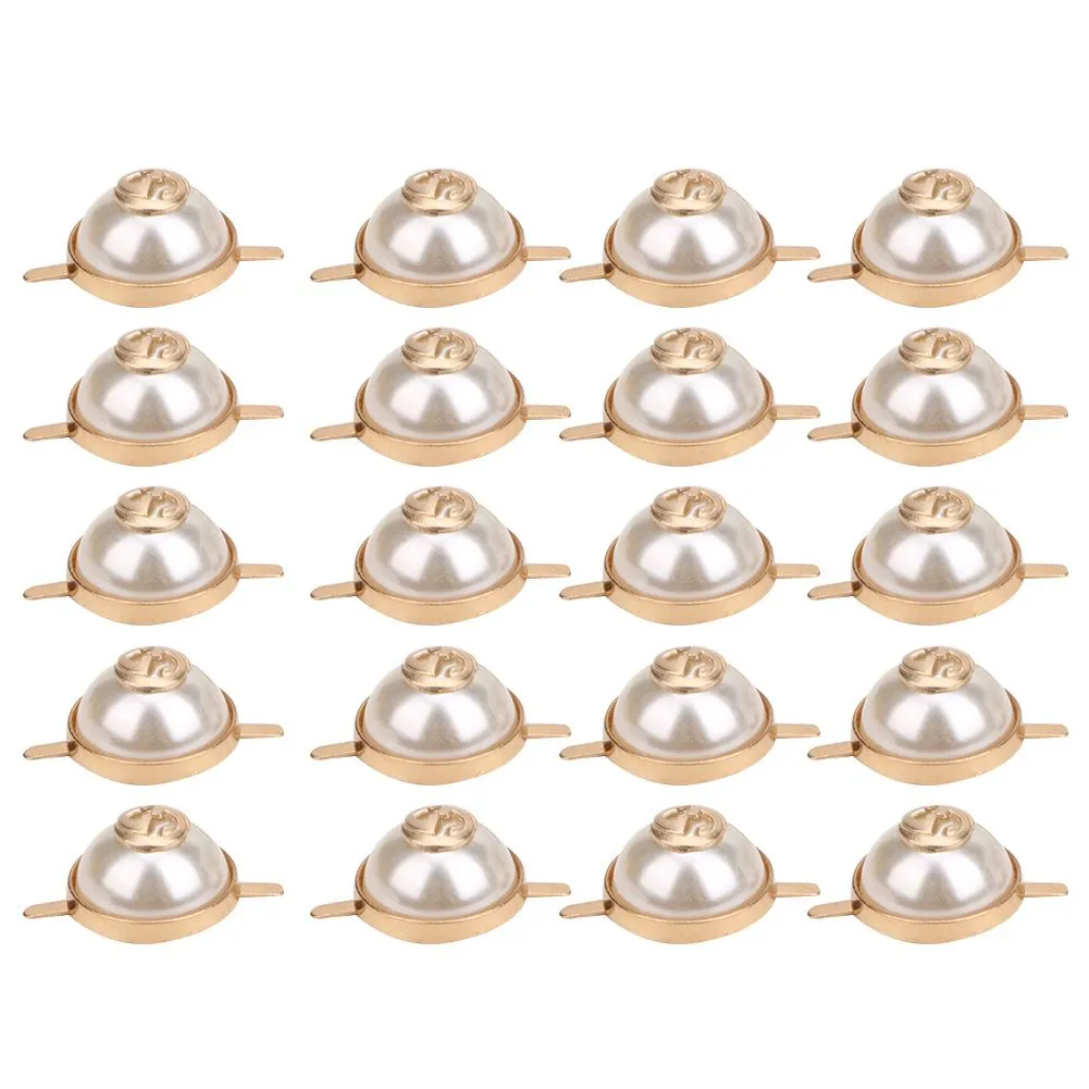 Pearl Clip Buttons 20mm for DIY Crafts