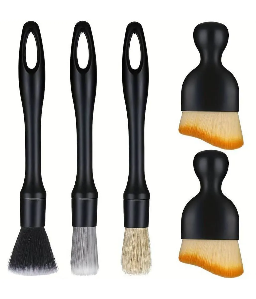 Car Interior Details Cleaning Brush Set-5 Piece Set