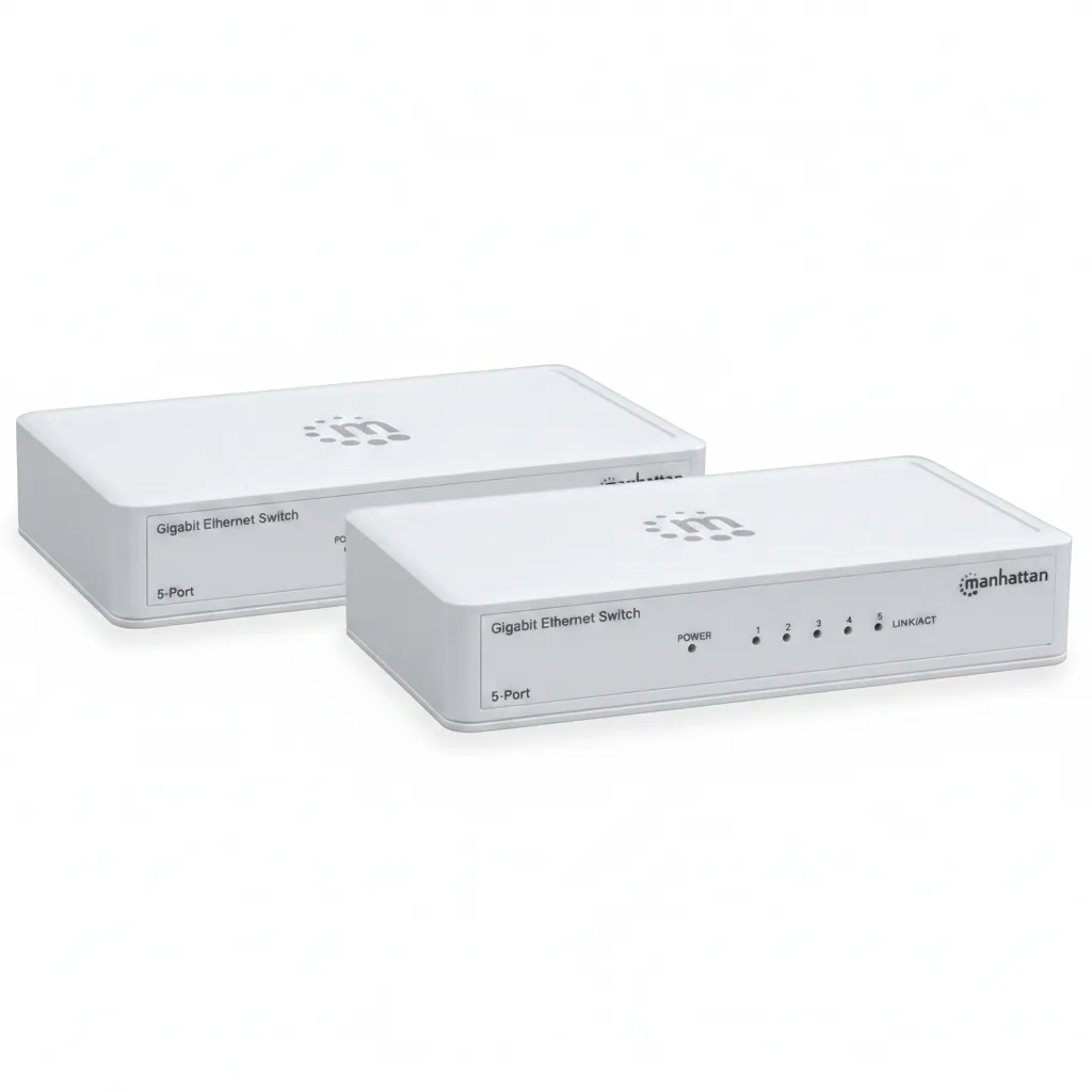 Manhattan 5 Port Gigabit Ethernet Switch for High-Speed Networking - 2 Pack