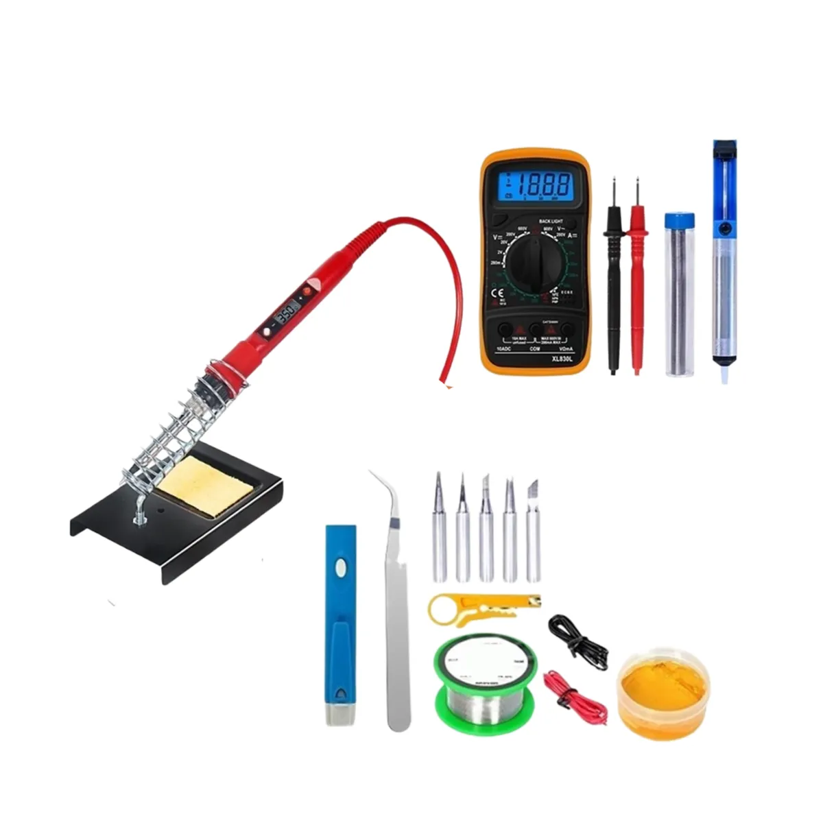 80W Soldering Iron Kit with Adjustable Temperature - Precision Tool Set