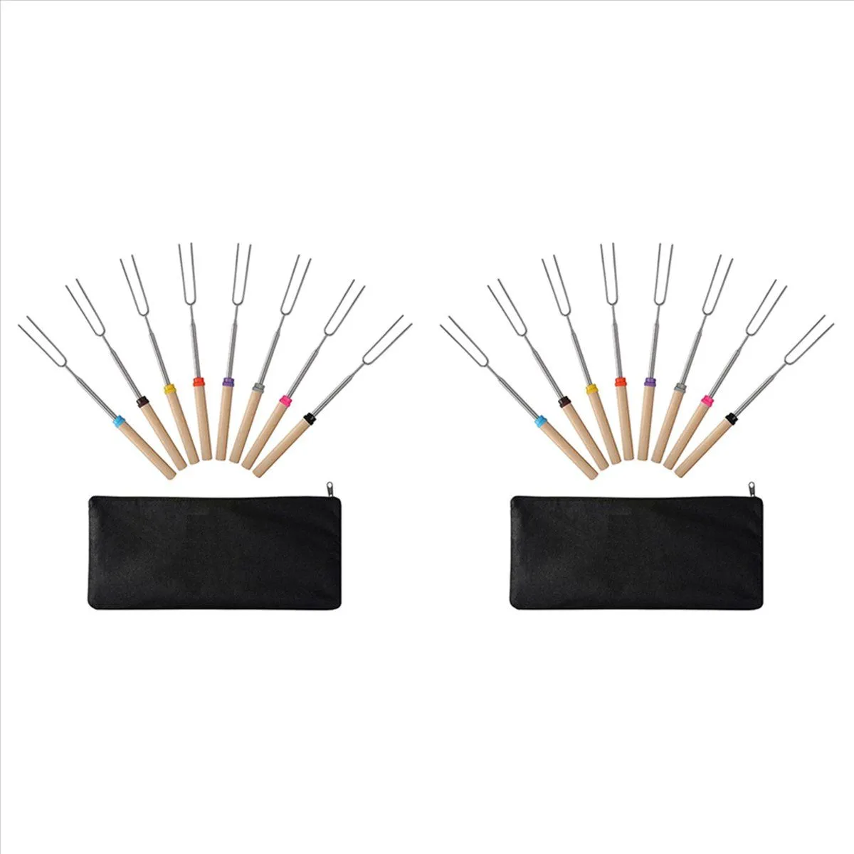 8Pcs Marshmallow Roasting Sticks 32Inches Extendable For Fire Meat