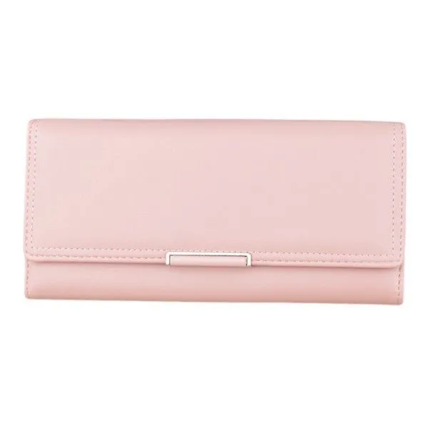 Simple Three Fold Clutch Wallet - Pink