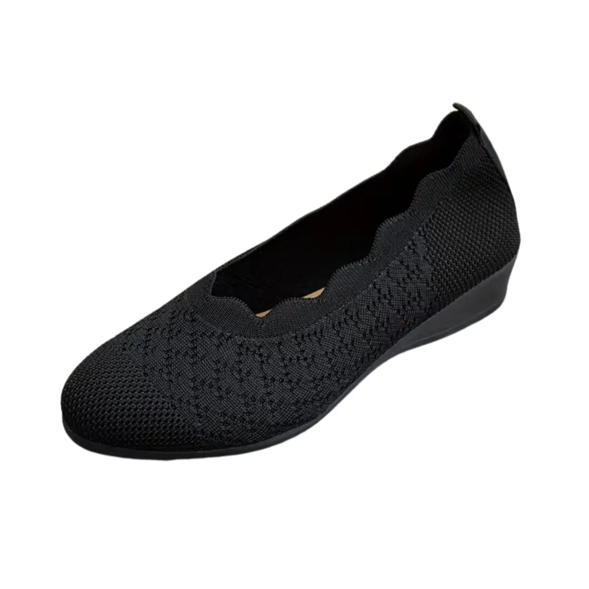 Black Slip-On Knit Shoes