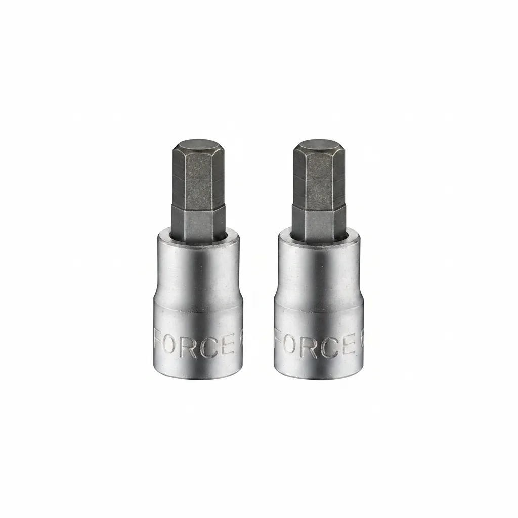 Force 5mm Hex Socket Bit with 1/4-inch Hex Shank for Drills - 2 Pack