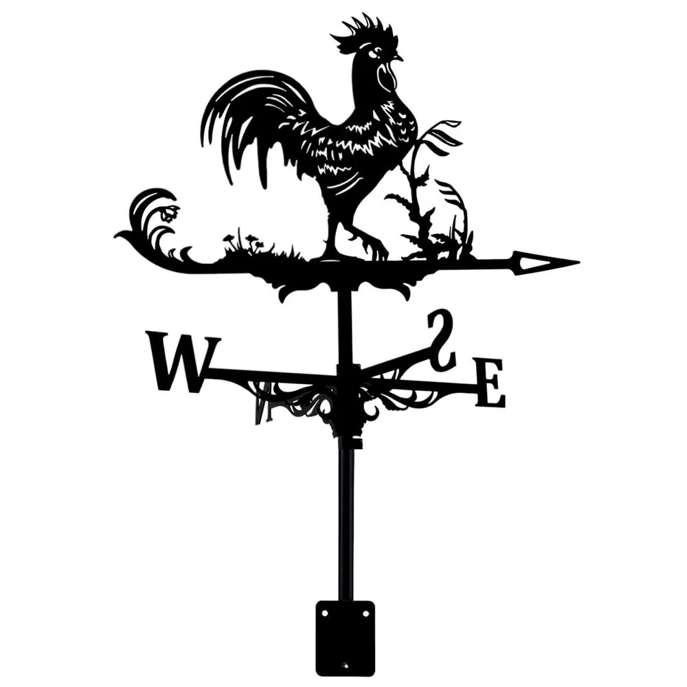 Home Garden Decor Rooftop Waking Rooster Weather Wind Vane (33x23.5cm)