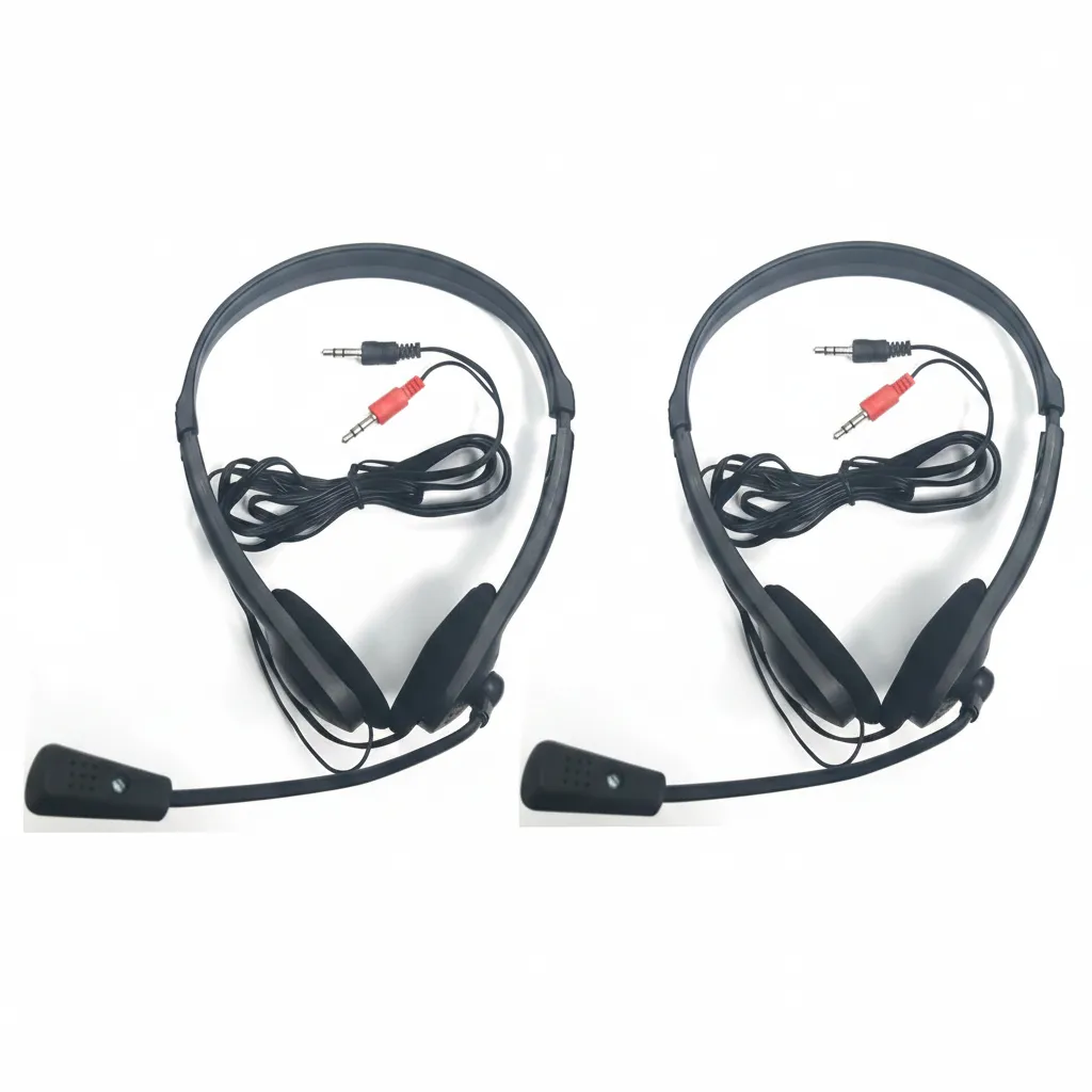 UniQue Stereo Headphones with Flexible Microphone for Gaming - 2 Pack