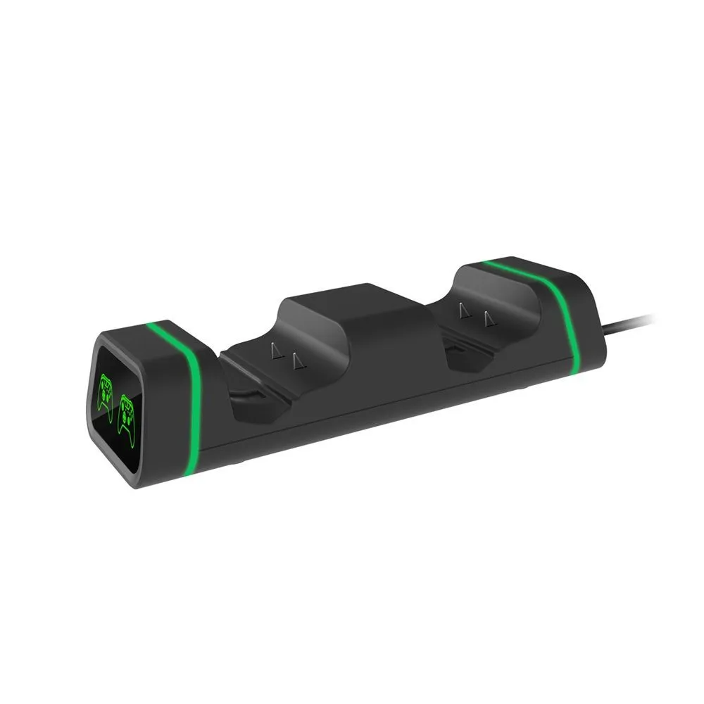 Dual Charging Station With Rechargeable Batteries - LED Indicator Dock