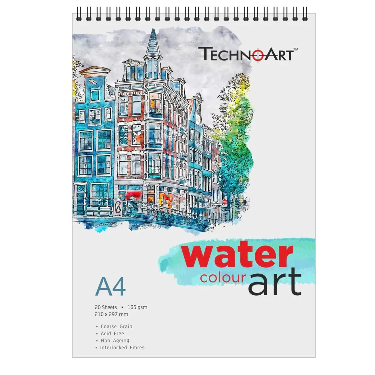 TechnoArt Wiro Water Colour Art Pad 165gsm - A4 -20 Sheets