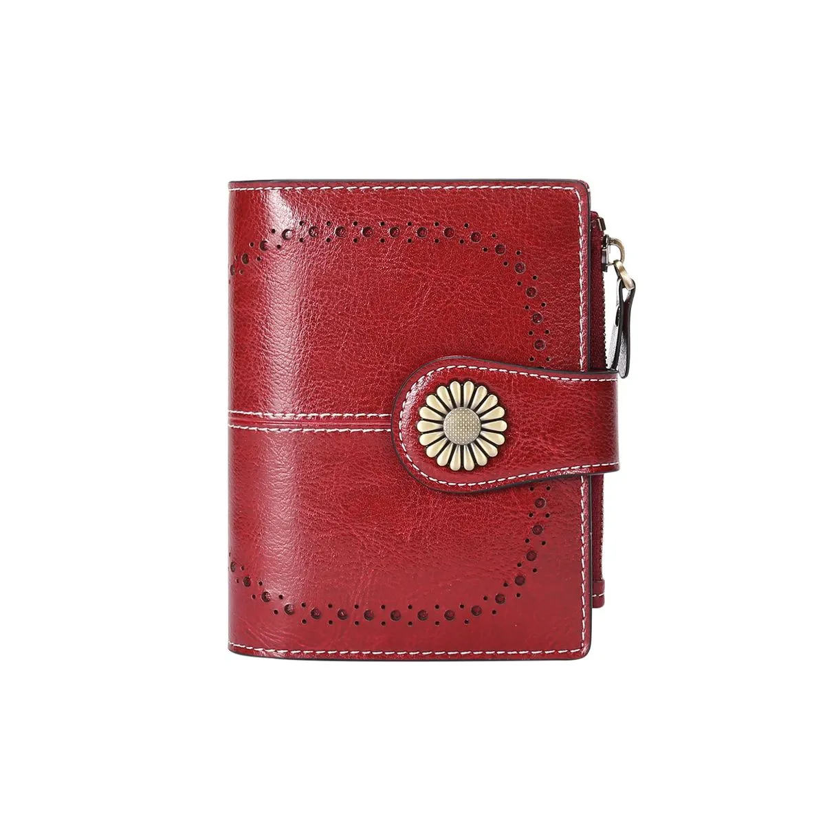 Cowhide Wallet for Women Bifold RFID Blocking Card Holder Leather Wallets