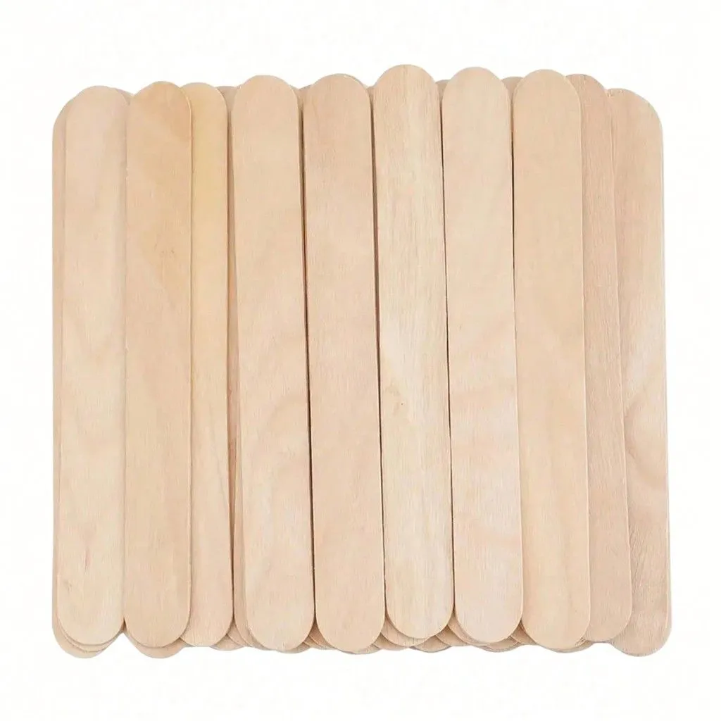Natural Wood Popsicle Sticks for DIY & Crafts - Brown - 50