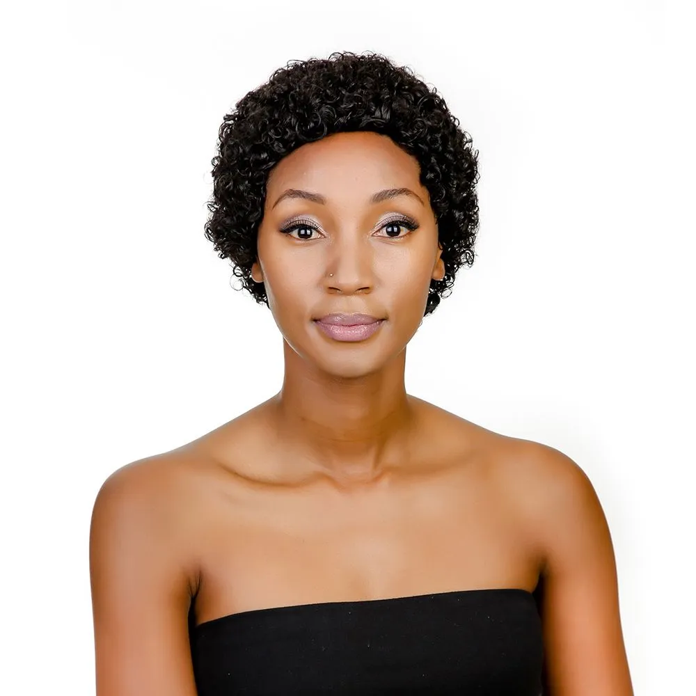 Joedir Cheap Pixie Cut Wigs Short Brazilian Human Hair Wig Special 3365 1B#