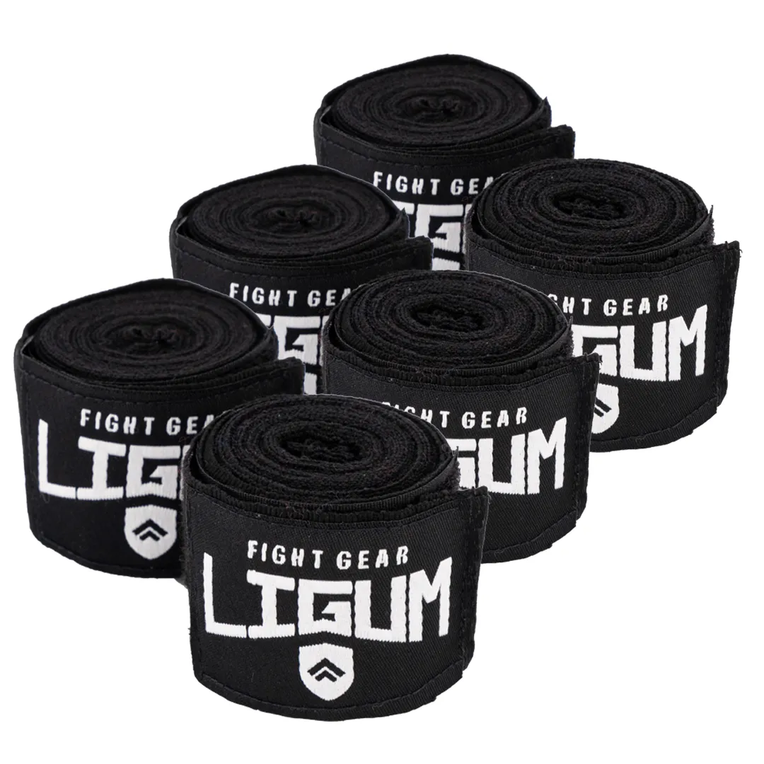 3 Pack of Boxing Wraps - Ligum Fight Gear - Black