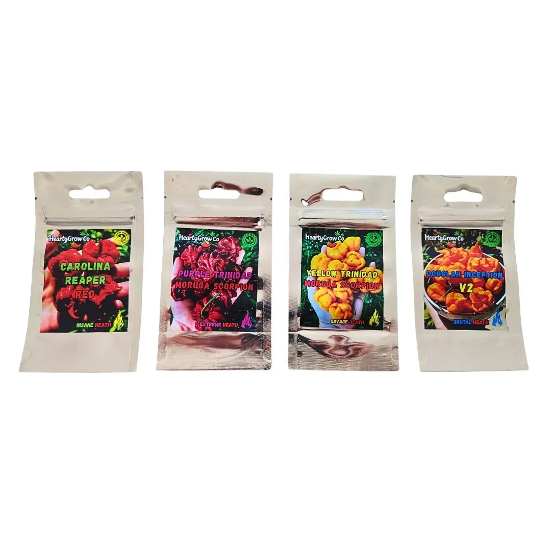 Premium Superhot Chilli Seed Packs | 4 Rare Varieties | 48 Seeds