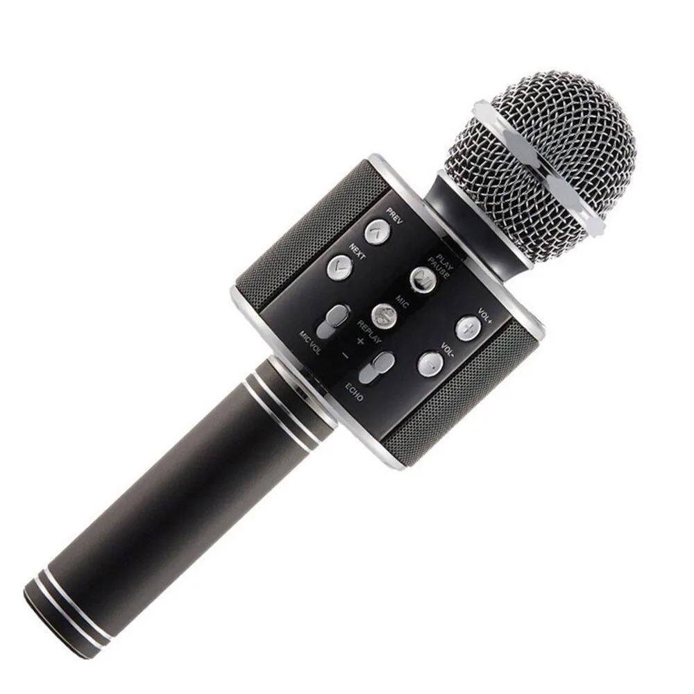 Wireless Bluetooth Karaoke Singing Microphone for Kids - Black