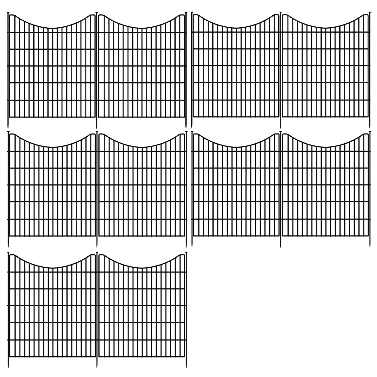 Garden Decorative Metal Pet Barrier Fence 81cm Set of 10