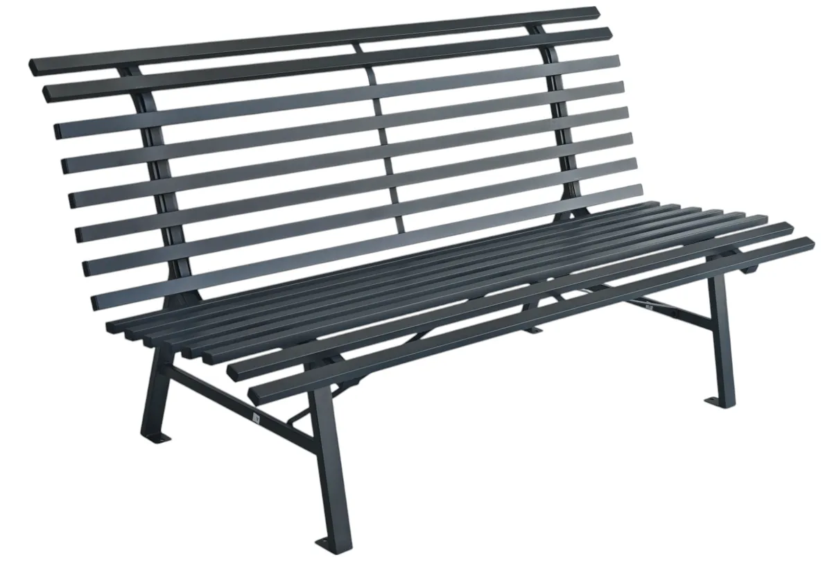 George & Mason Leila Steel Park Bench- 1.5m - Charcoal