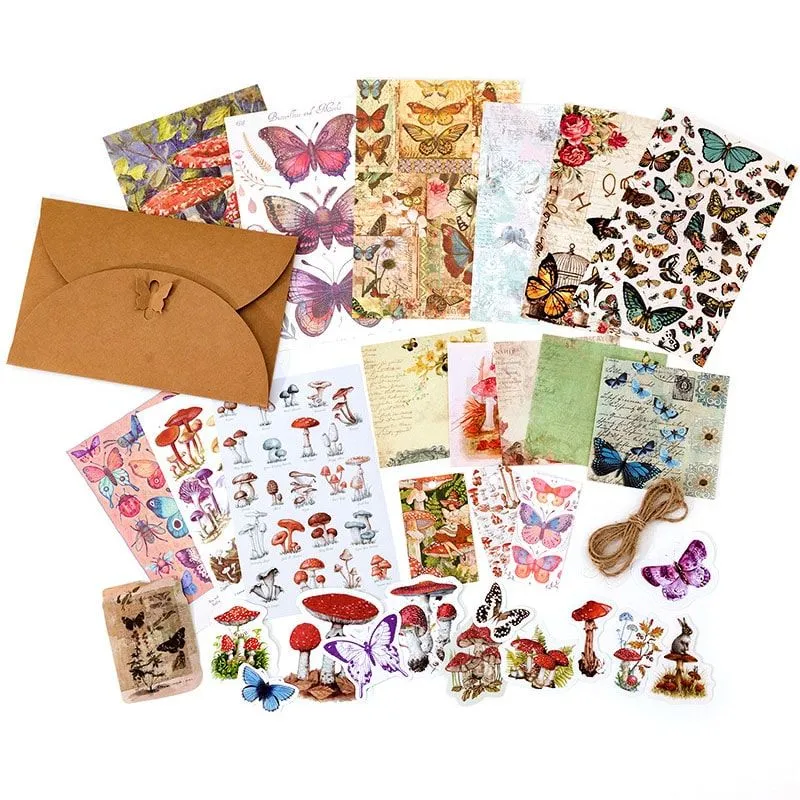 DIY Crafts Decorative Scrapbooking Paper and Stickers Pack Butterflies