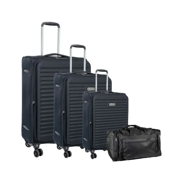 Cellini Destiny 3 Piece Luggage Set + FREE Fold Up Duffle - Black