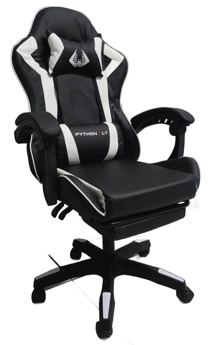 Python Fly Gaming Chairs - PU Leather Material - Black / White Colours