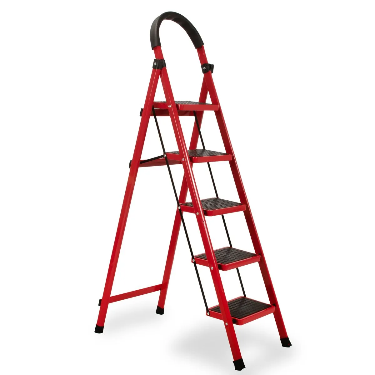 Ladder 5-Step Metal for Household D type Household ladder-Red