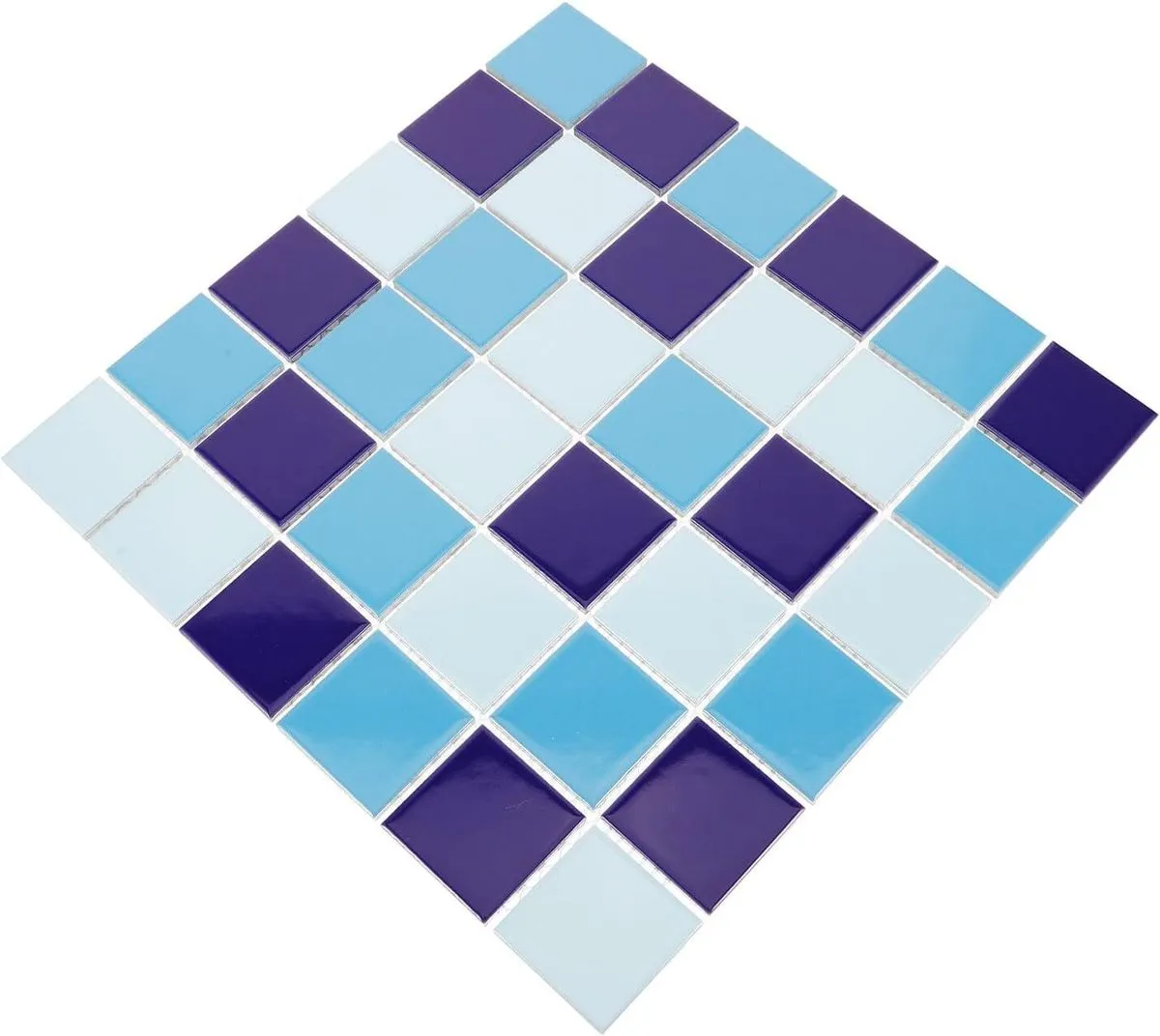 Blue Ceramic Mosaic Tiles for Swimming Pool Seamless Glossy Glazed Square