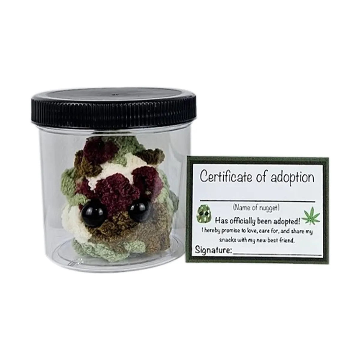 Adopt a Weed Plushie Jar Funny Plush Desktop Accessories B